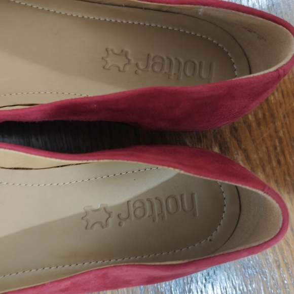 Hotter Angel Loafer Suede Size US 10 UK 8 Flats Red Hot England Coquette - Picture 6 of 10
